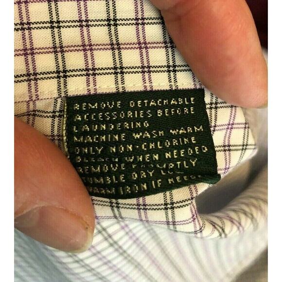 Lauren Ralph Lauren Plaid Slim Fit Non-Iron Dress Shirt Men's 14 1/2 - 32/33 - Picture 4 of 4